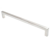 MÖBELGRIFF BA 224mm Edelstahl gebürstet eckig 10x10mm schmal mit 2 Schrauben - Edelstahlfarben, Metall (1/3.2/23.4cm) - Livingpoint24