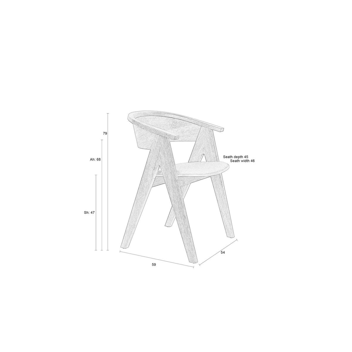 ESSZIMMERSTUHL NDSM Natur/ Braun - Braun, Holz (59/79/54cm) - Zuiver