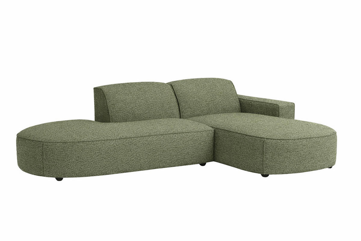 ECKSOFA Cursal Atelier, Stoff Artico, Moss, Rechts - Grün, Holz (269/166cm) - Kaiser Möbel