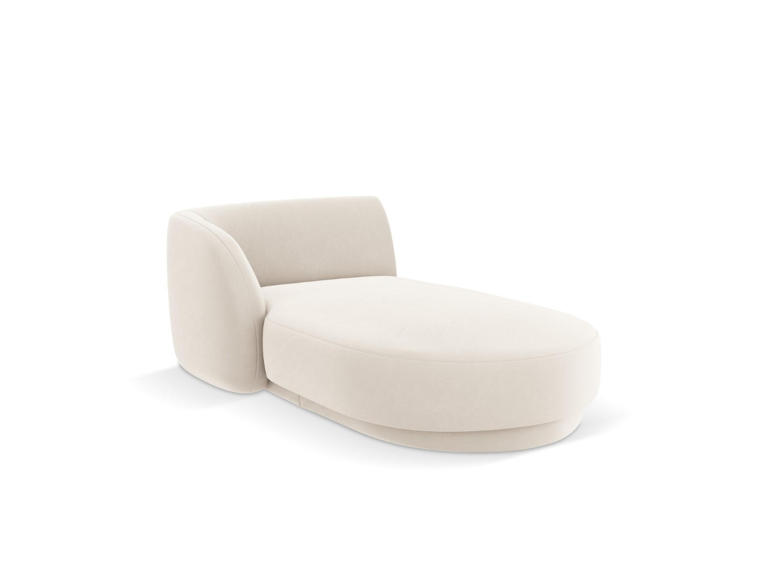 CHAISELONGUE links Miley aus Samt leichtes beige - Beige, Textil (90/70/156cm) - Micadoni