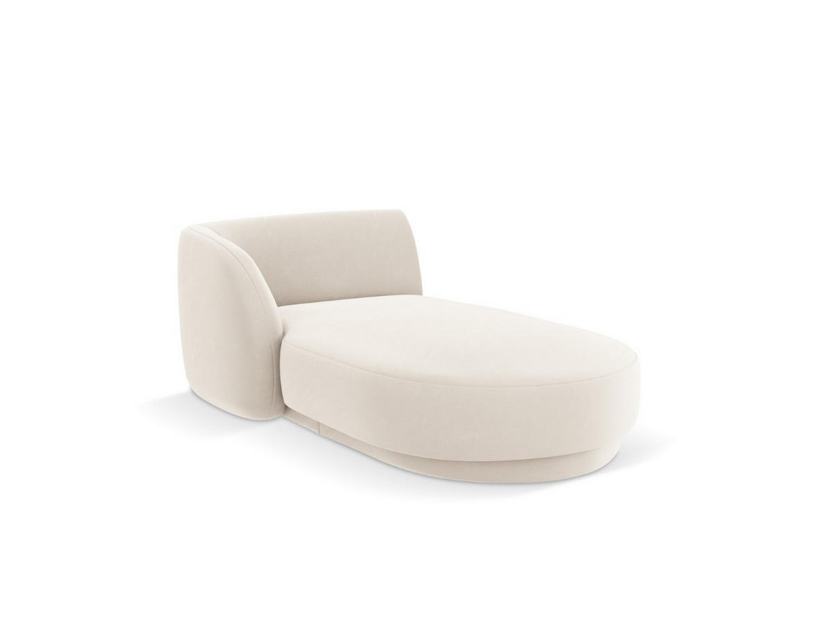 CHAISELONGUE links Miley aus Samt leichtes beige - Beige, Textil (90/70/156cm) - Micadoni