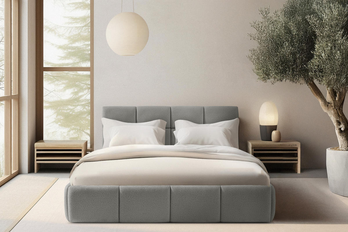 POLSTERBETT ALTOS, grau - Grau, Holz/Holzwerkstoff (140/200cm) - KONSIMO®