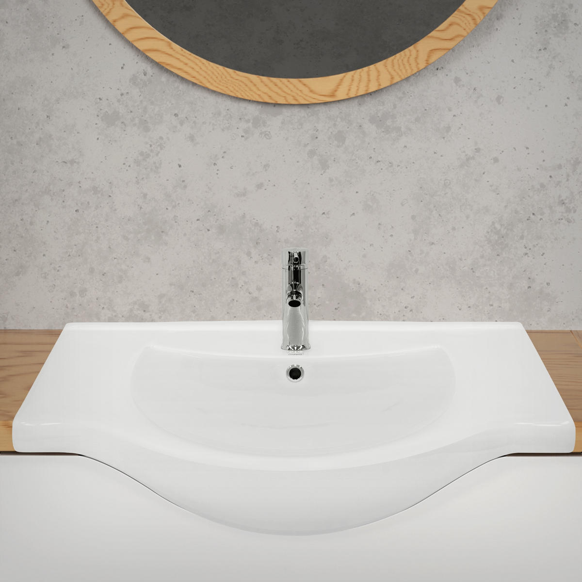 WASCHBECKEN - Weiß, Keramik (51.5/21.5/86cm) - ML-DESIGN