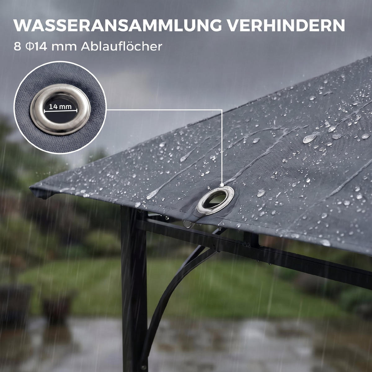 PAVILLON Polyester Metall Dunkelgrau - Dunkelgrau, Textil/Metall (320/275/320cm) - Outsunny