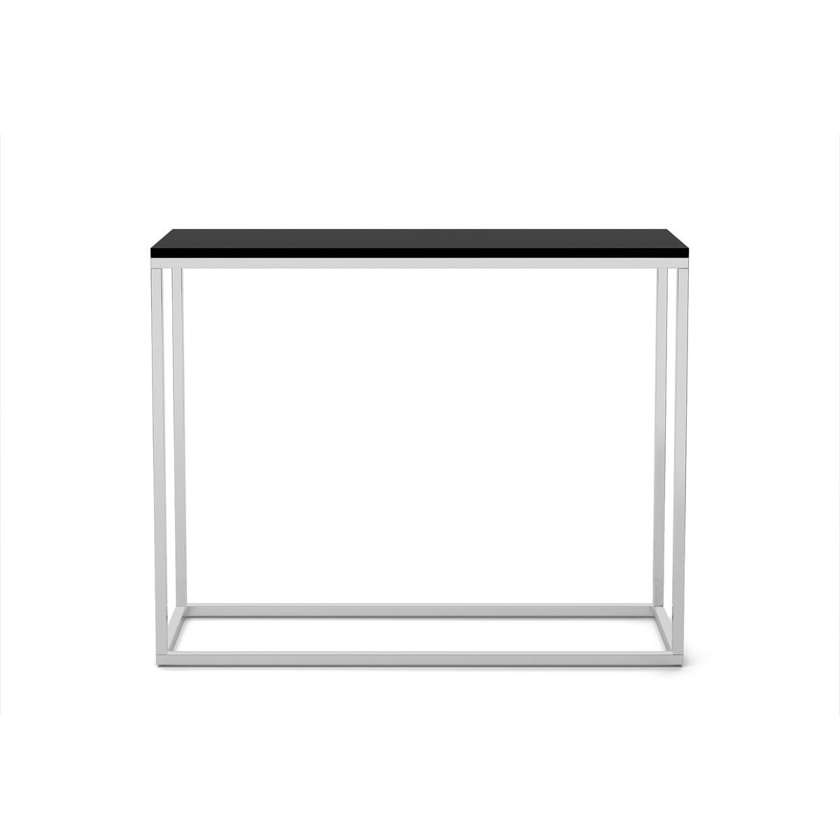 KONSOLENTISCH Well 100 Schwarz, Verchromte Beine - Chromfarben/Schwarz, Holzwerkstoff/Metall (25/100/80cm) - Bettso
