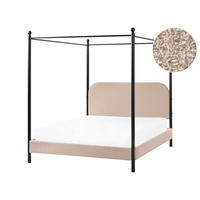 HIMMELBETT 140x200 cm Beige Dannemois - Taupe, Textil (140/200cm) - Beliani