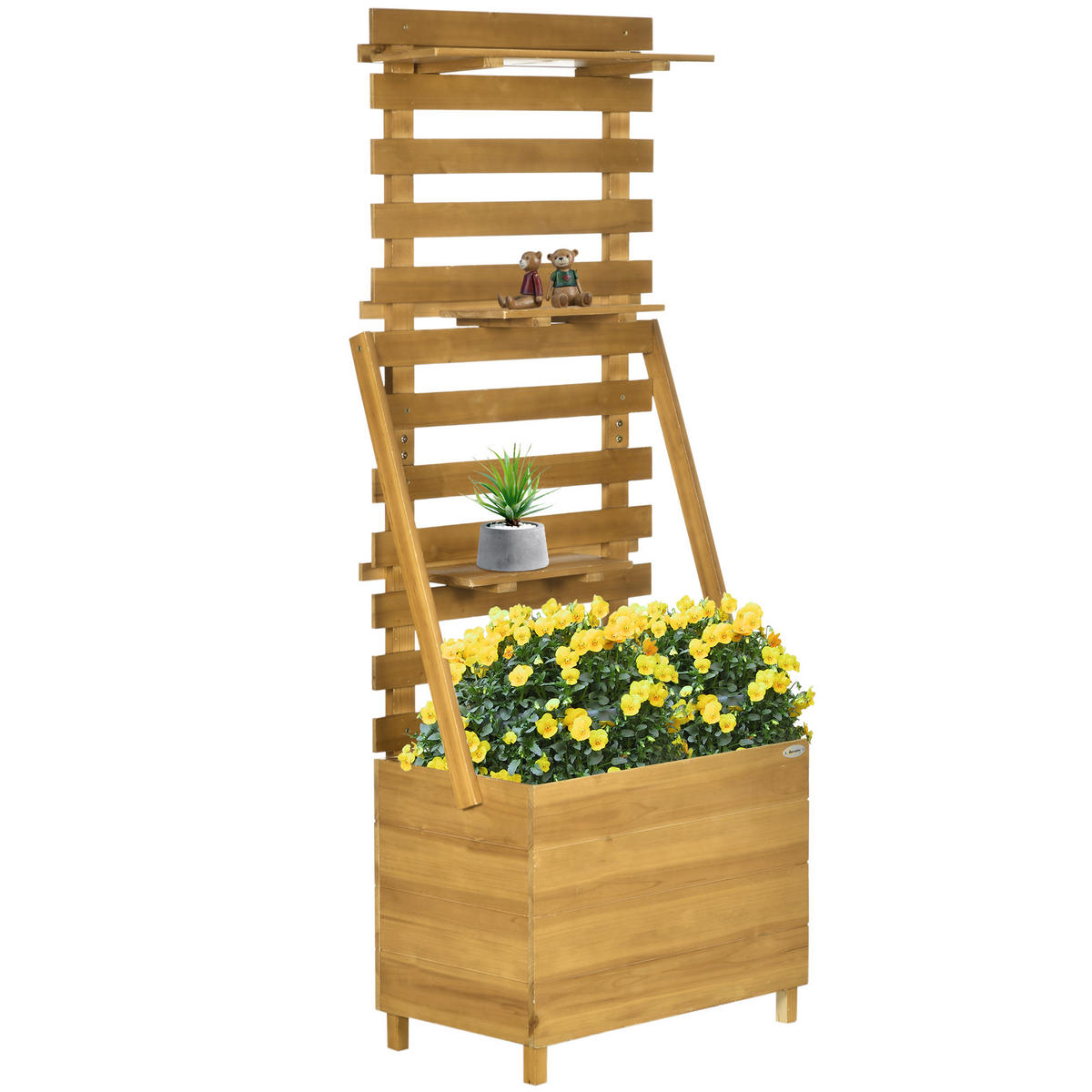 GARTENBEET, Braun - Braun, Holz (39/160/63cm) - Outsunny