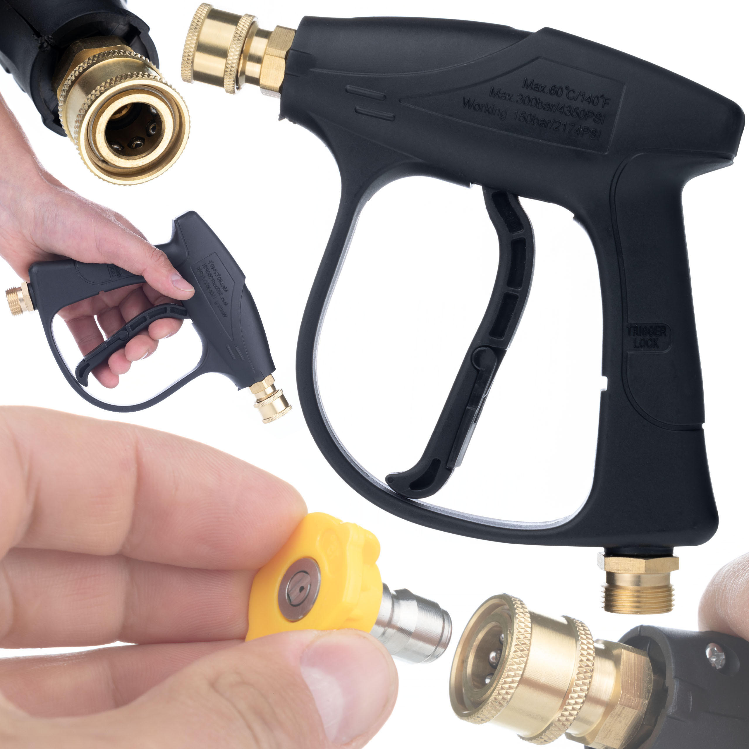 PISTOLE 4350PS - 300 BAR, 60°C, 25 l/min, M22-14, 1/4” Schnellkupplung - Multicolor, Kunststoff (10/10/10cm)
