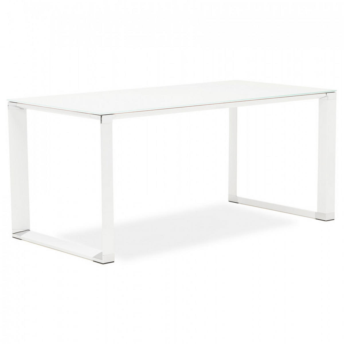 SCHREIBTISCH Weiß 160x80x73 cm - Weiß, Glas/Metall (160/80/73cm) - AlterEgo