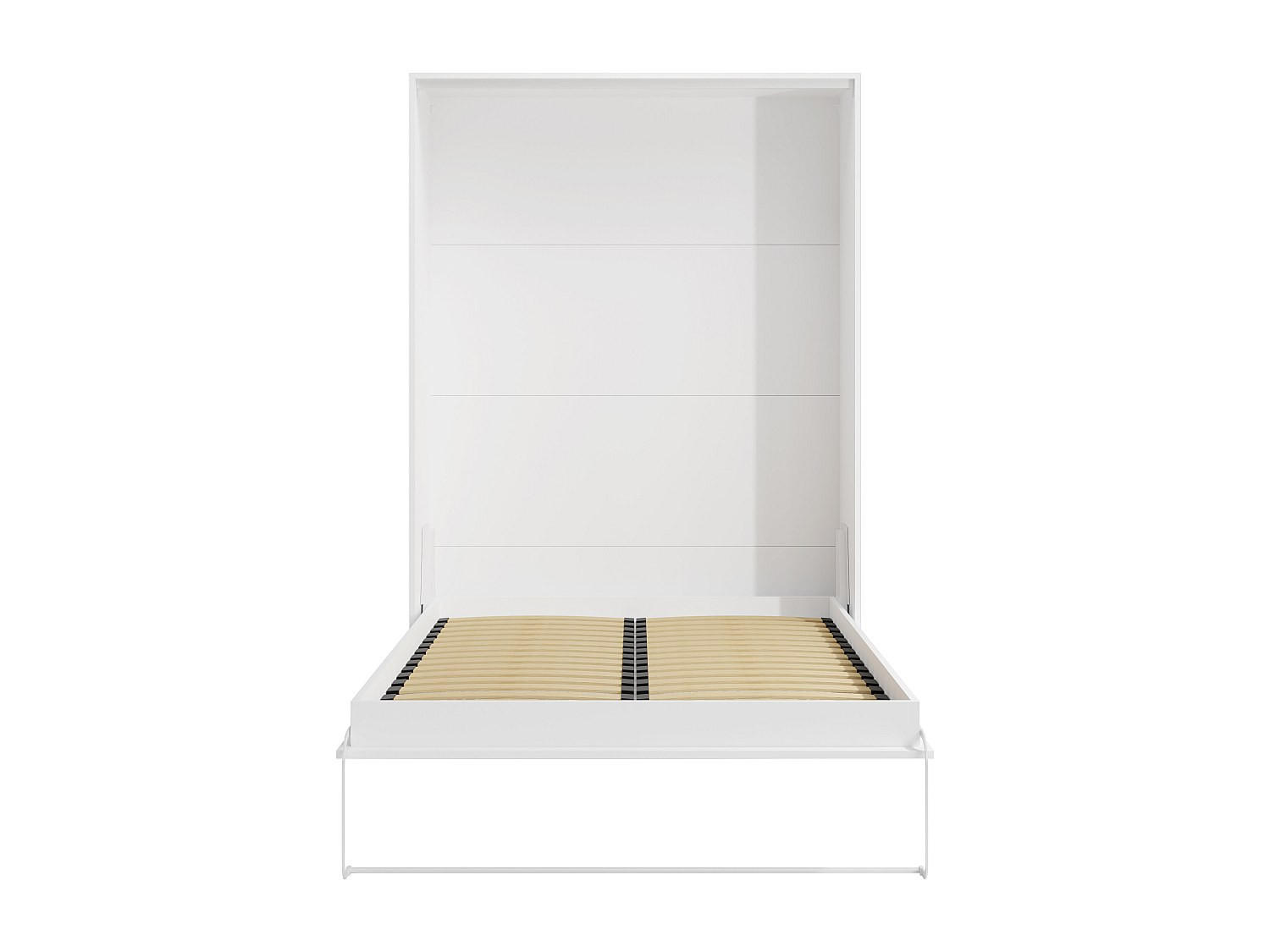 SCHRANKBETT - 2 Personen - holz - weiß Beganio - Weiß, Holz (160/200cm) - Vente-Unique