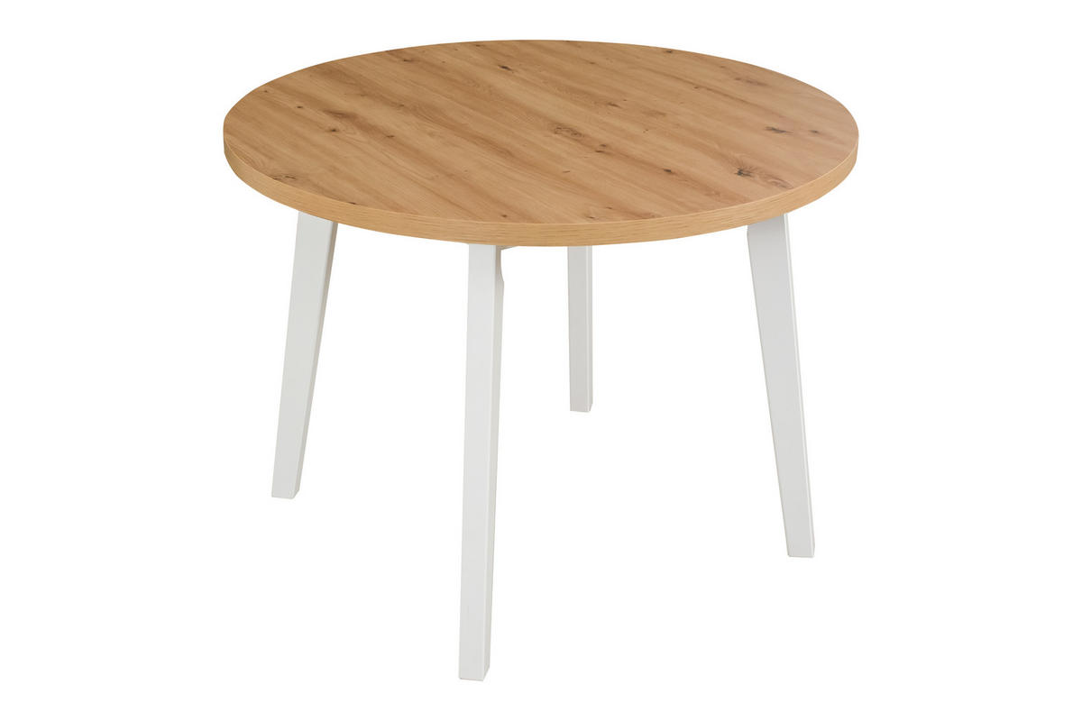 ESSTISCH Oslo 3 L - Weiß/Eiche Artisan, Holz (100/100/75cm) - Leaf Design