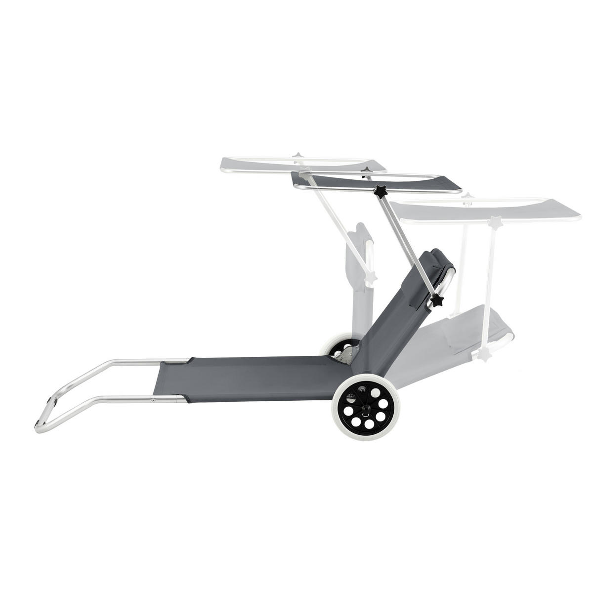 SONNENLIEGE Lazkano - Dunkelgrau, Metall (150/60/52.5cm) - [en.casa]