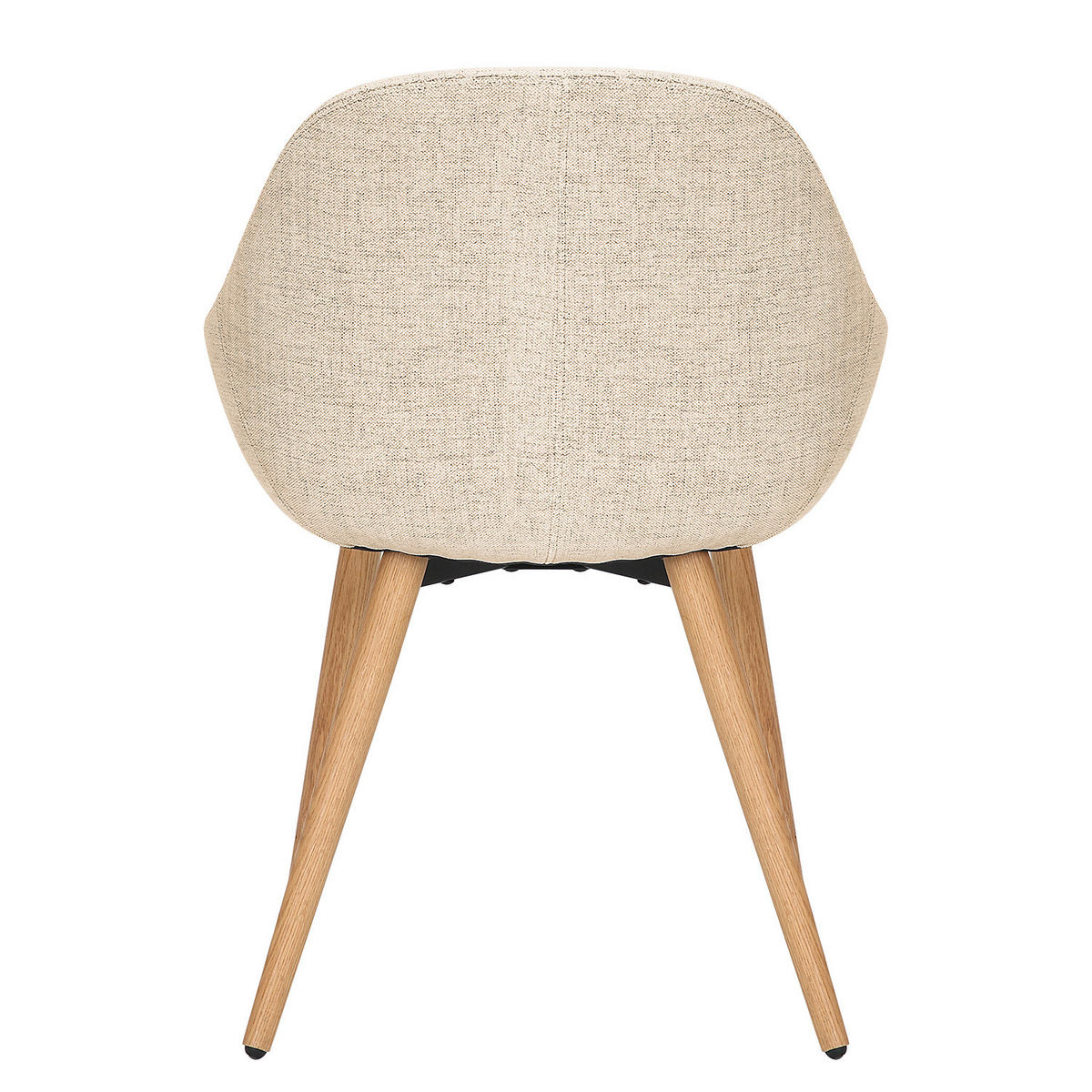 POLSTERSTUHL - Leinen / Eiche massiv, 2er-Set - Eichefarben/Creme, Holz (58/84/61cm) - home24