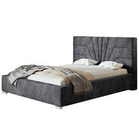 POLSTERBETT Athene mit Kopfteil, 160x200 cm, Doppelbett mit Bettkasten und Lattenrost aus Holz, Velourstoff Dunkelgrau - Dunkelgrau, Holz/Textil (160/200cm) - Alpi-Möbel