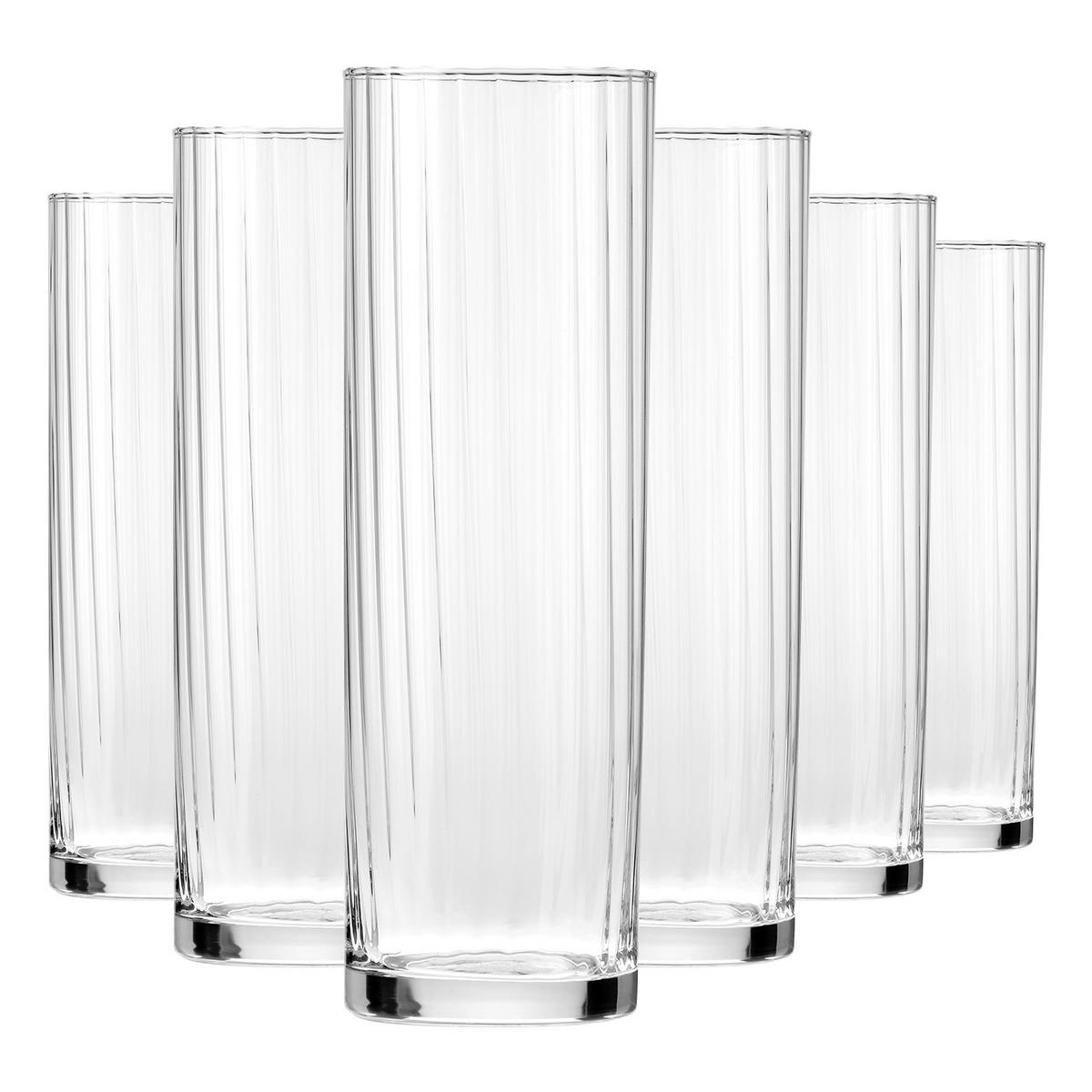 LONGDRINKGLÄSER XNO HIGHBALL ICE OPTIC, 6ER-SET, 360 ML - Transparent, Glas (0.36L) - Krosno Glass