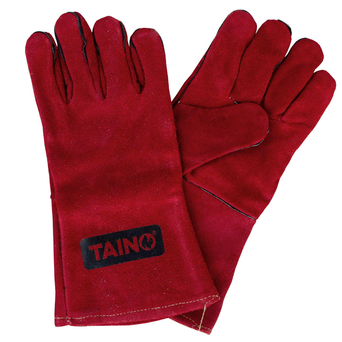 GRILLHANDSCHUHE Leder - Rot, Leder (13.5/33cm) - TAINO