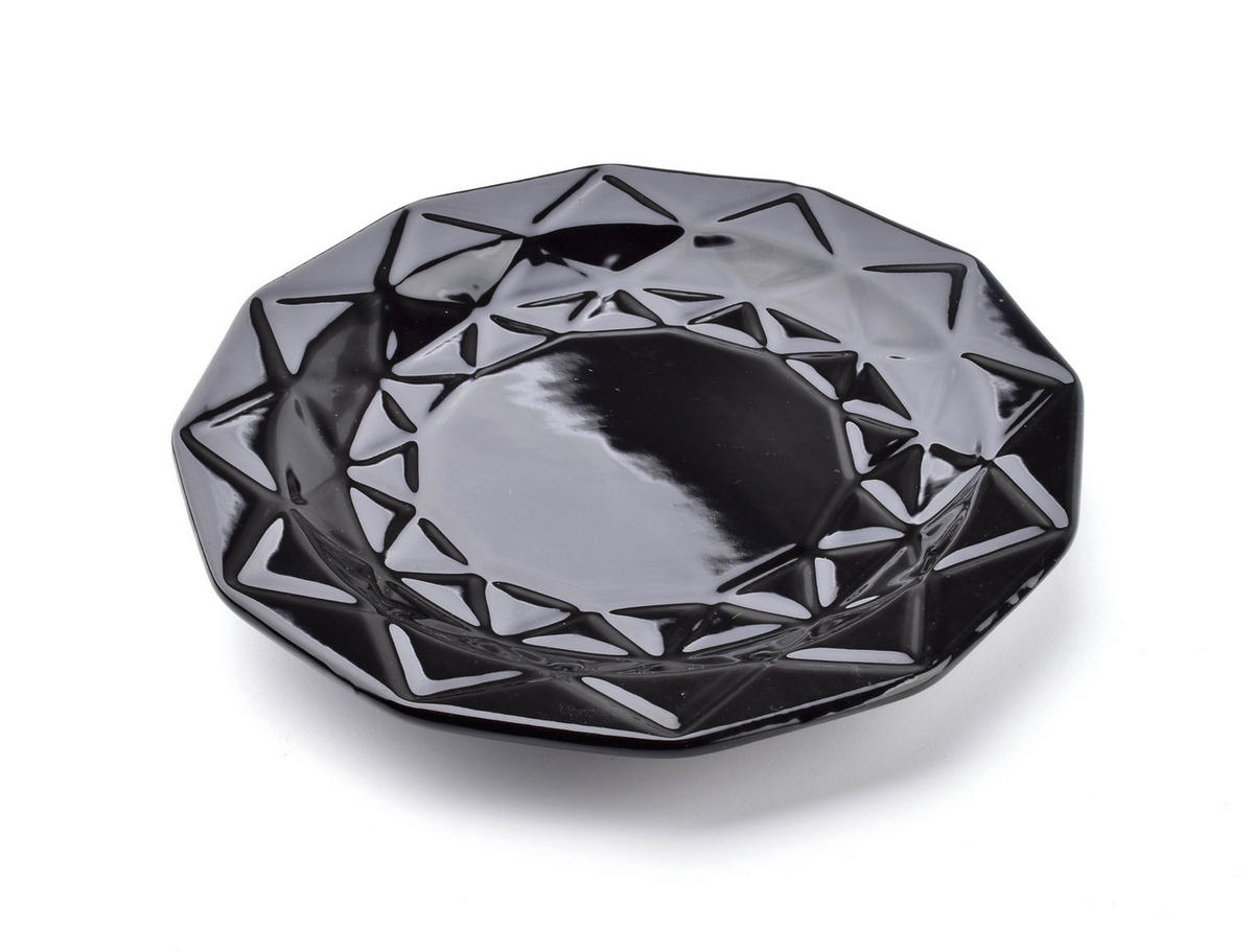 DESSERTTELLER Adel Schwarz 19.5/19.5/2 cm Keramik - Schwarz, Keramik (19.5cm) - Mondex