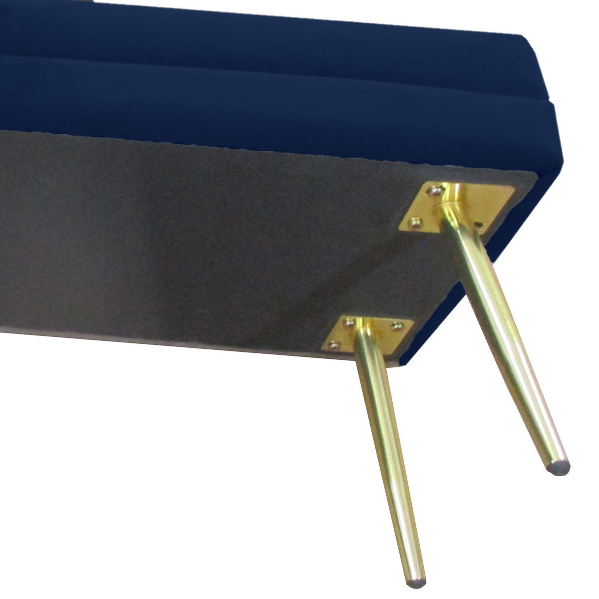 TRUHENBANK DE-16419 2-in-1 mit Stauraum und Samtbezug Blau/Gold - Blau, Textil (100/42/37.5cm) - ComfortXL