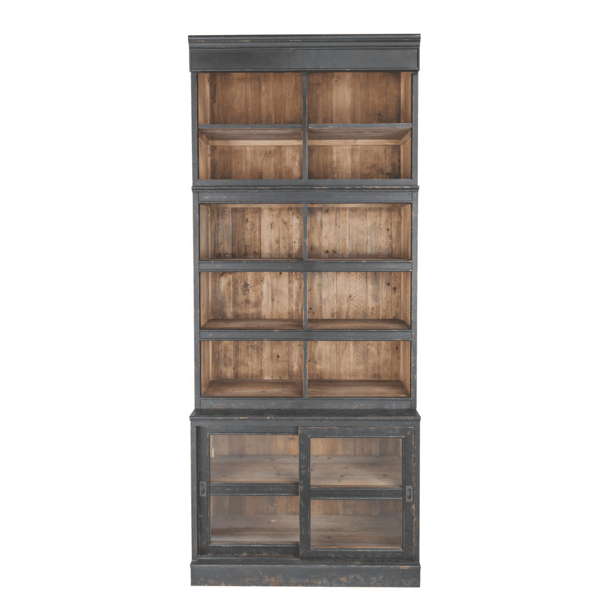 BÜCHERREGAL aus Massivkiefer H240 cm - AMSTERDAM - Schwarz, Holzwerkstoff (45/240/45cm) - Signature