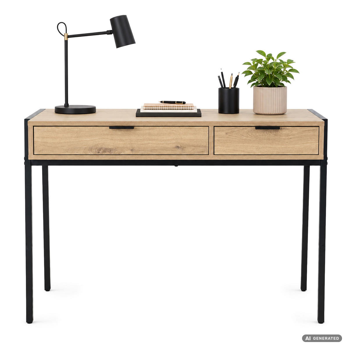SCHREIBTISCH ZENTIA 100 cm Artisan Eiche - Schwarz/Eiche Artisan, Holzwerkstoff (100/45/80.5cm) - Akord