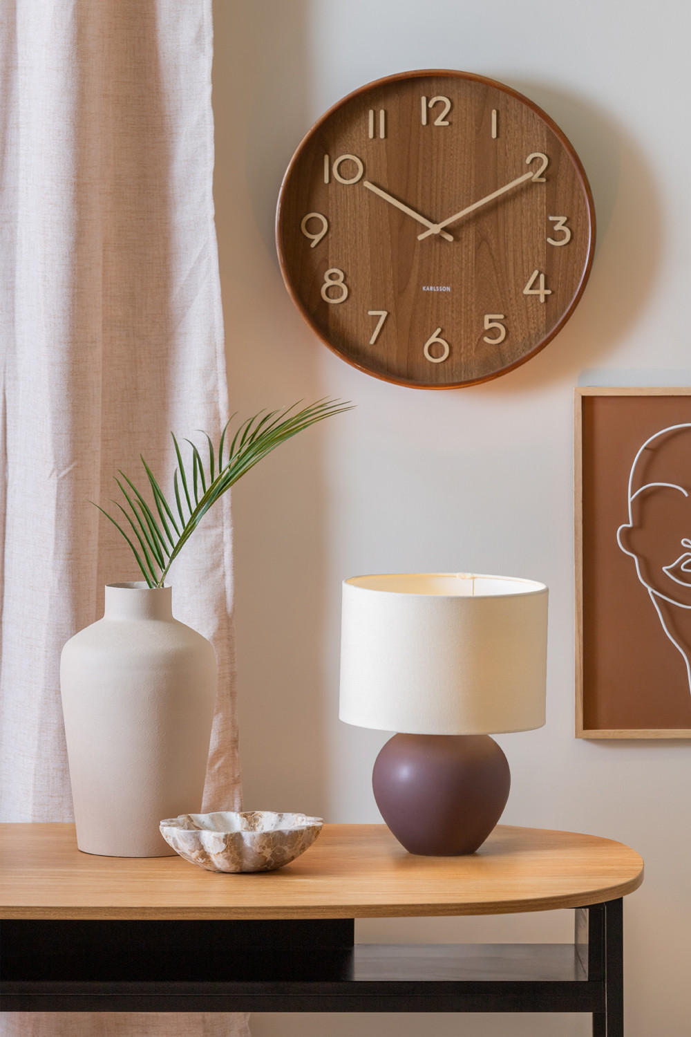 TISCHLAMPE Alma Cone Braun 23/23/32.5 cm - Mauve, Keramik (23/23/32.5cm) - Leitmotiv