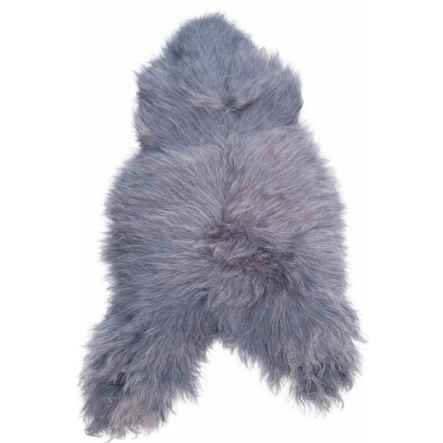 LAMMFELL Öko Schaffell grau langhaar 2. Wahl Teppich ca. 125 cm - Dunkelgrau/Grau, Fell (75/125cm) - Provellus