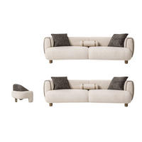 SITZGARNITUR Artemis Stellvariante:3+3+1 - Beige, Holz/Textil (250/75/95cm) - Villa Möbel