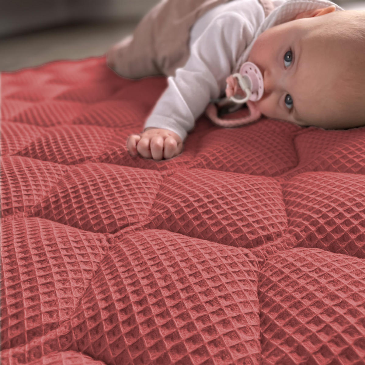 KRABBELDECKE 120x120cm Rost-Rot - Rot, Textil (120/120cm) - Sanosoft