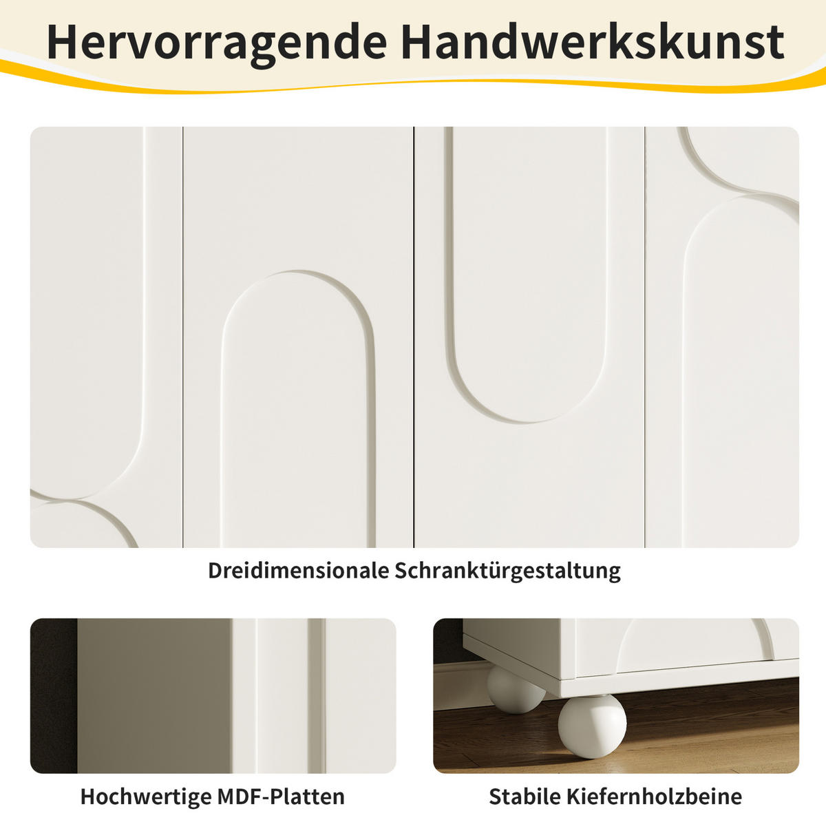 SIDEBOARD mit verstellbarem Einlegeboden 120 x 35 x 71 cm Weiß - Weiß, Metall (35/71/120cm) - Meubliv