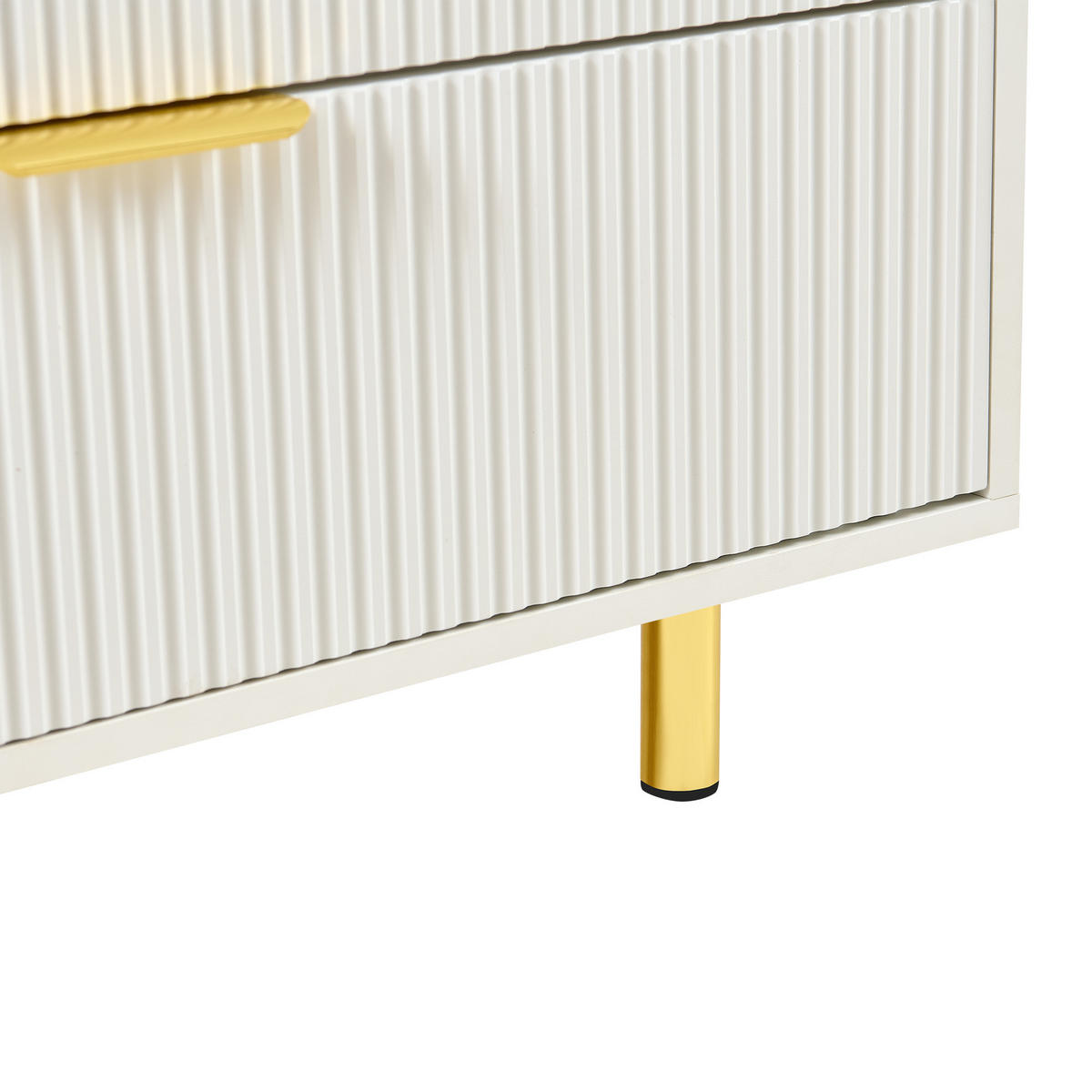 KOMODA bílá a zlatá 6 zásuvek 120 cm moderní - bílá, kompozitní dřevo (120/72/40cm) - Urban Meuble