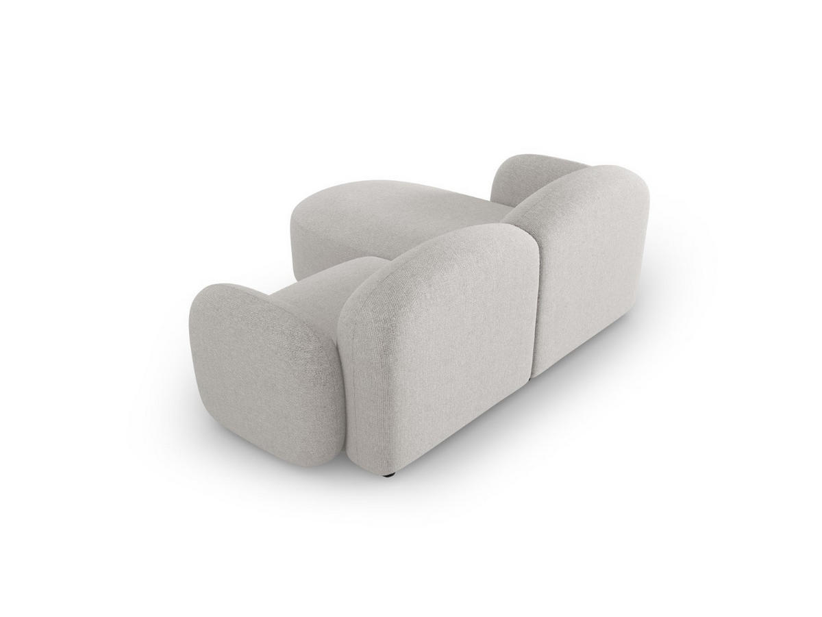 ECKSOFA rechts Blair aus Chenille-Stoff silber meliert 3 Sitzplätze - Silberfarben, Textil (155/194cm) - Micadoni