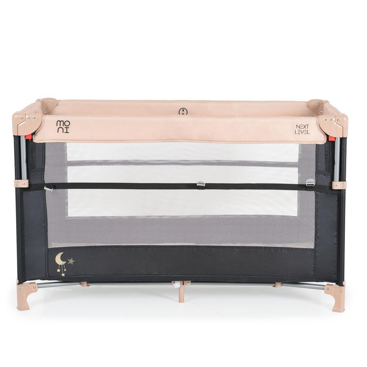 REISEBETT Next Level, 2 Ebenen beige Matratze, Seite zum klappen, Beistellbett - Beige, Kunststoff (60/120cm) - Moni