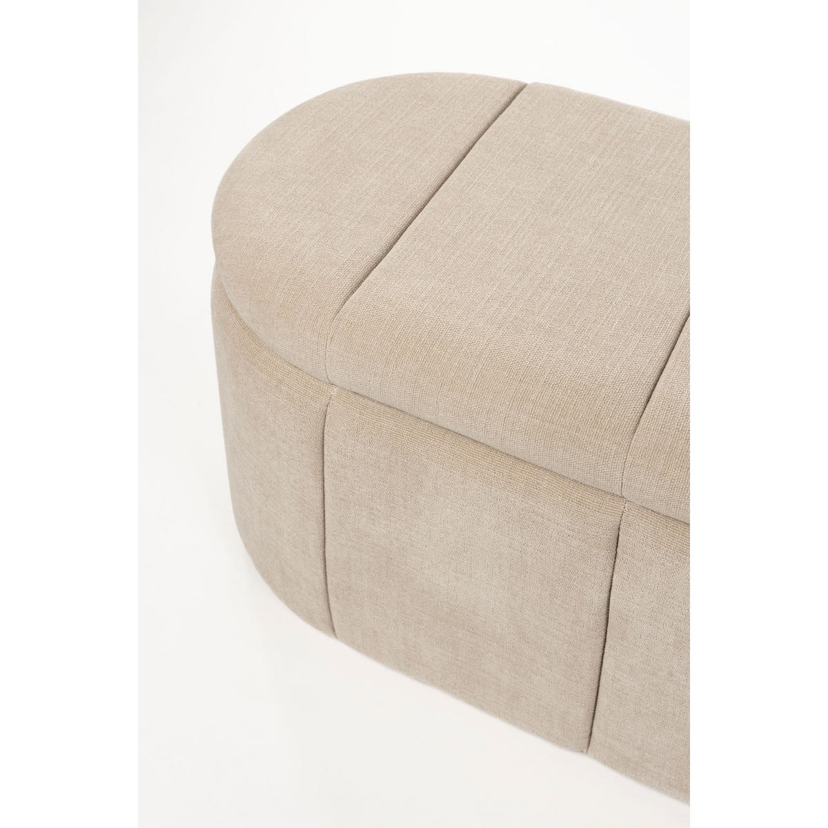 BANK Puffy mit Stauraum Beige L - Beige, Kunststoff (120/44/44cm) - Zuiver