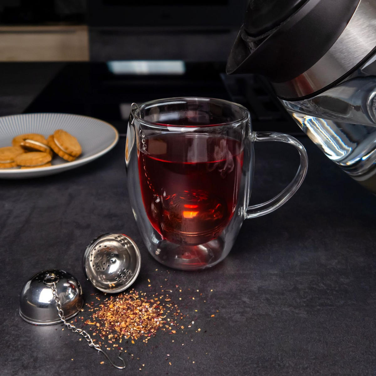 TEESIEB Kugeln (2-tlg.) - Silberfarben, Metall (4/13/4cm) - Intirilife