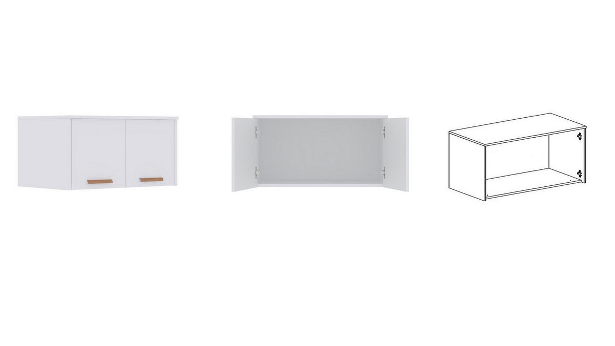 KLEIDERSCHRANK MIT AUFSATZ GRANT G13/G19 WEIß 75/235/54 - Weiß, Holzwerkstoff (75/235/54cm)