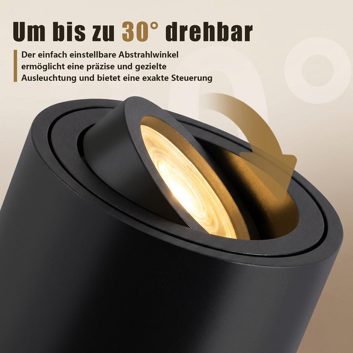 LED Einbaustrahler 18/18/8cm - Schwarz, Metall (18/18/7.5cm) - Nettlife
