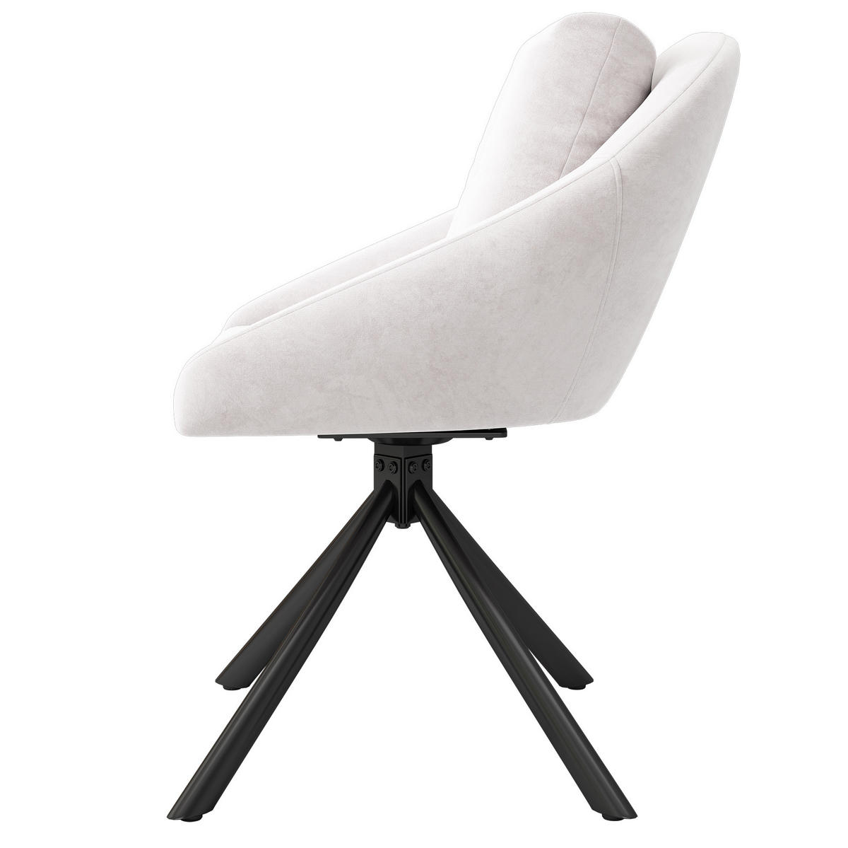 DREHSTUHL ergonomisch Samt Beige 6er-Set - Beige, Metall (54/79/65.2cm) - Meubliv