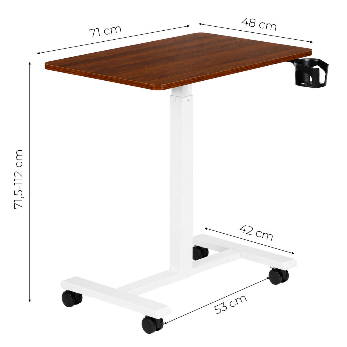 SCHREIBTISCH MILO Holzoptik - Weiß - Weiß/Braun, Holzwerkstoff (48/71/71.5cm) - Mat-Haus