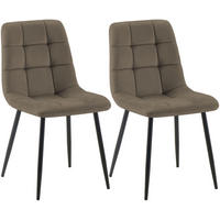 STUHL 2 Samt Taupe - Taupe/Schwarz, Textil/Metall (45/84/55cm) - CLP