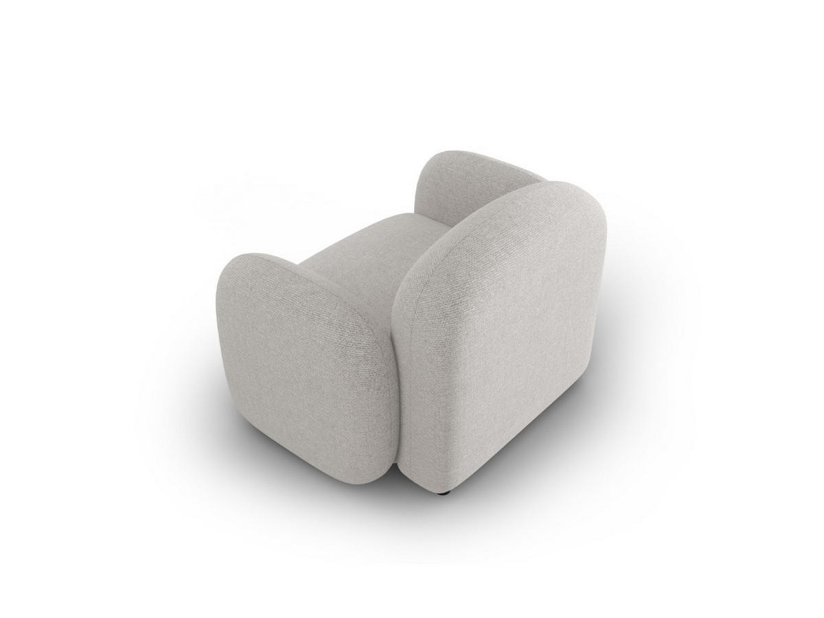 SESSEL Blair aus Chenille-Stoff silber meliert - Silberfarben, Textil (87/80/119cm) - Micadoni