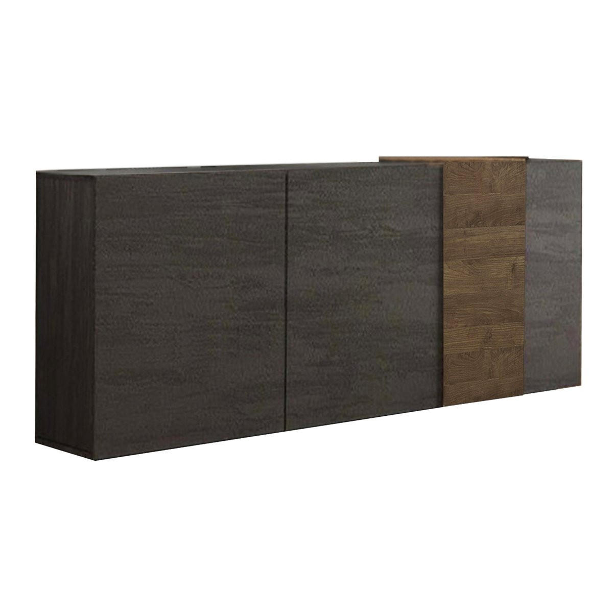 SIDEBOARD 3 Türen Pluton - L181 cm - Nussbaumfarben, Holzwerkstoff (44/84/181cm) - Calicosy