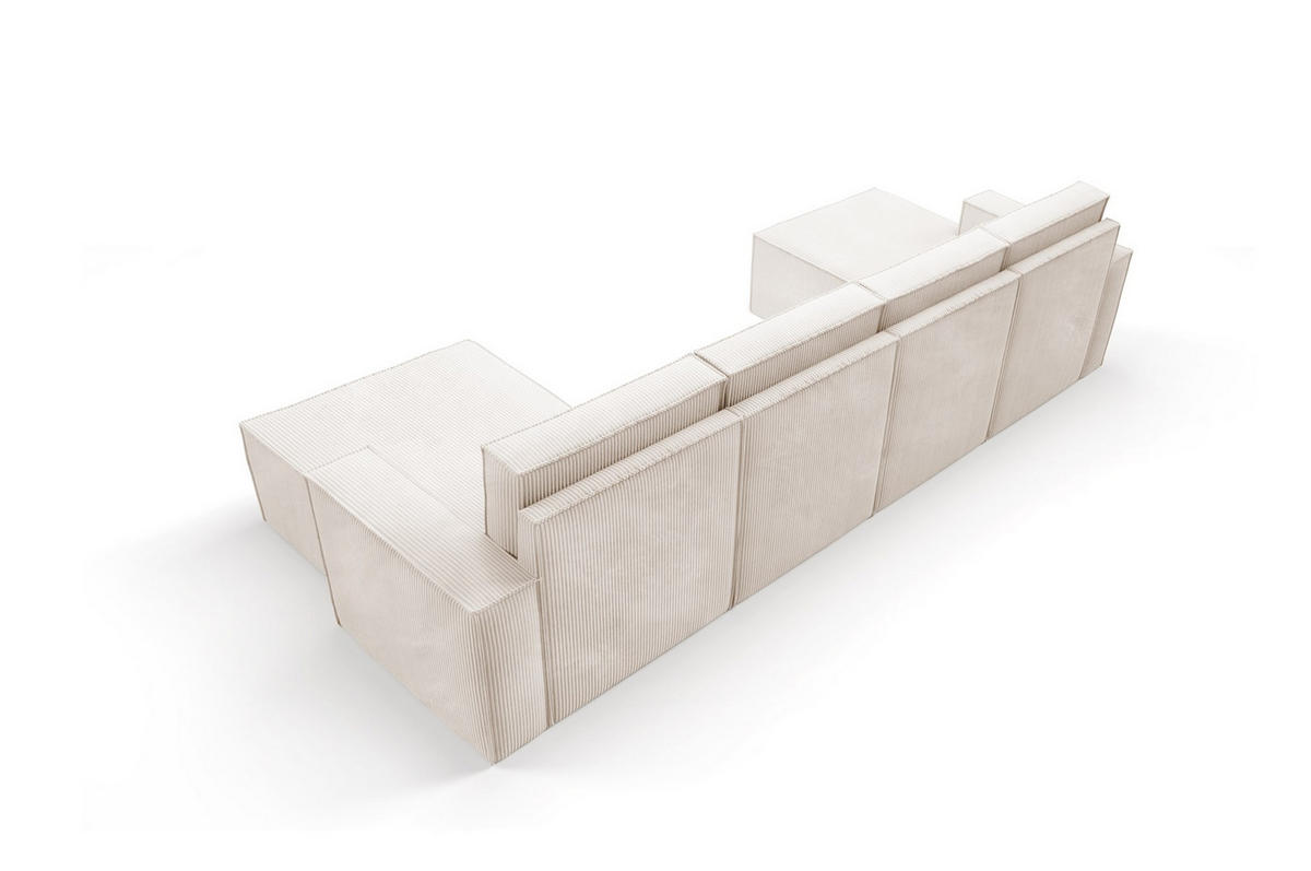 WOHNLANDSHAFT Orto Beige - Beige, Holzwerkstoff/Textil (320/93/142cm) - Bettso