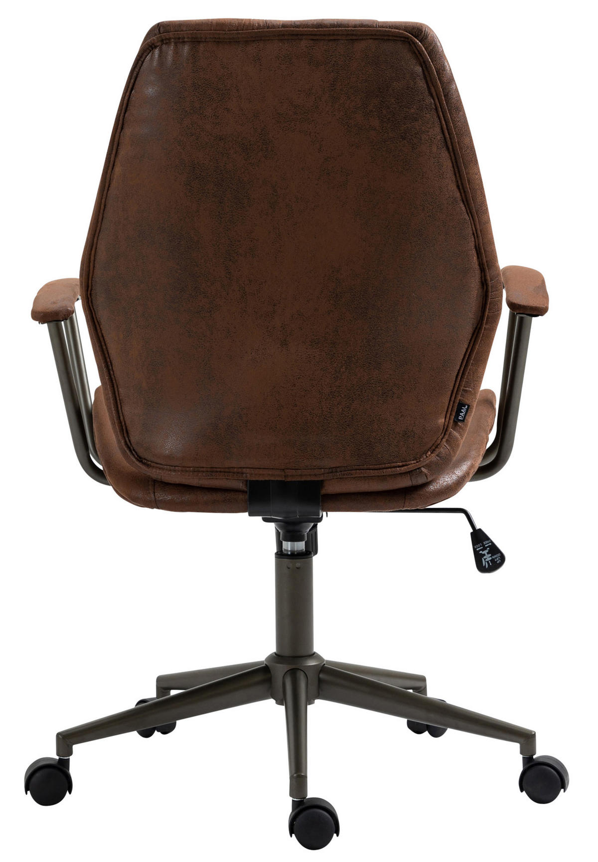 DREHSTUHL Lederlook cognac - Cognac/Schwarz, Textil/Metall (69/97/61cm) - CLP
