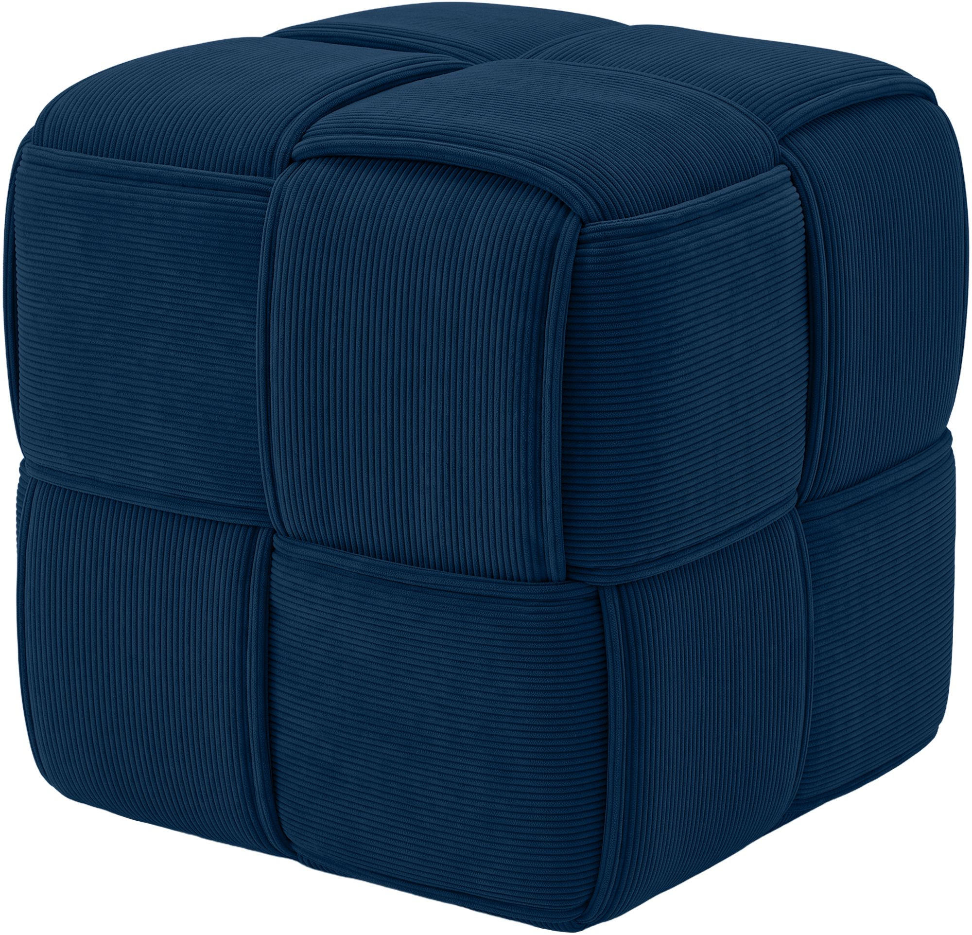SITZWÜRFEL eckig 40/40/40 cm Cord Blau - Blau, Kunststoff/Textil (40/40/40cm) - CLP