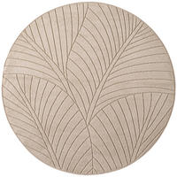 TEPPICH Outdoor, Fußbodenheizung-geeignet, mit Blattmotiv, ENGADIN in Beige, Ø 200 cm - Beige, Textil (200/200cm) - KADIMA DESIGN