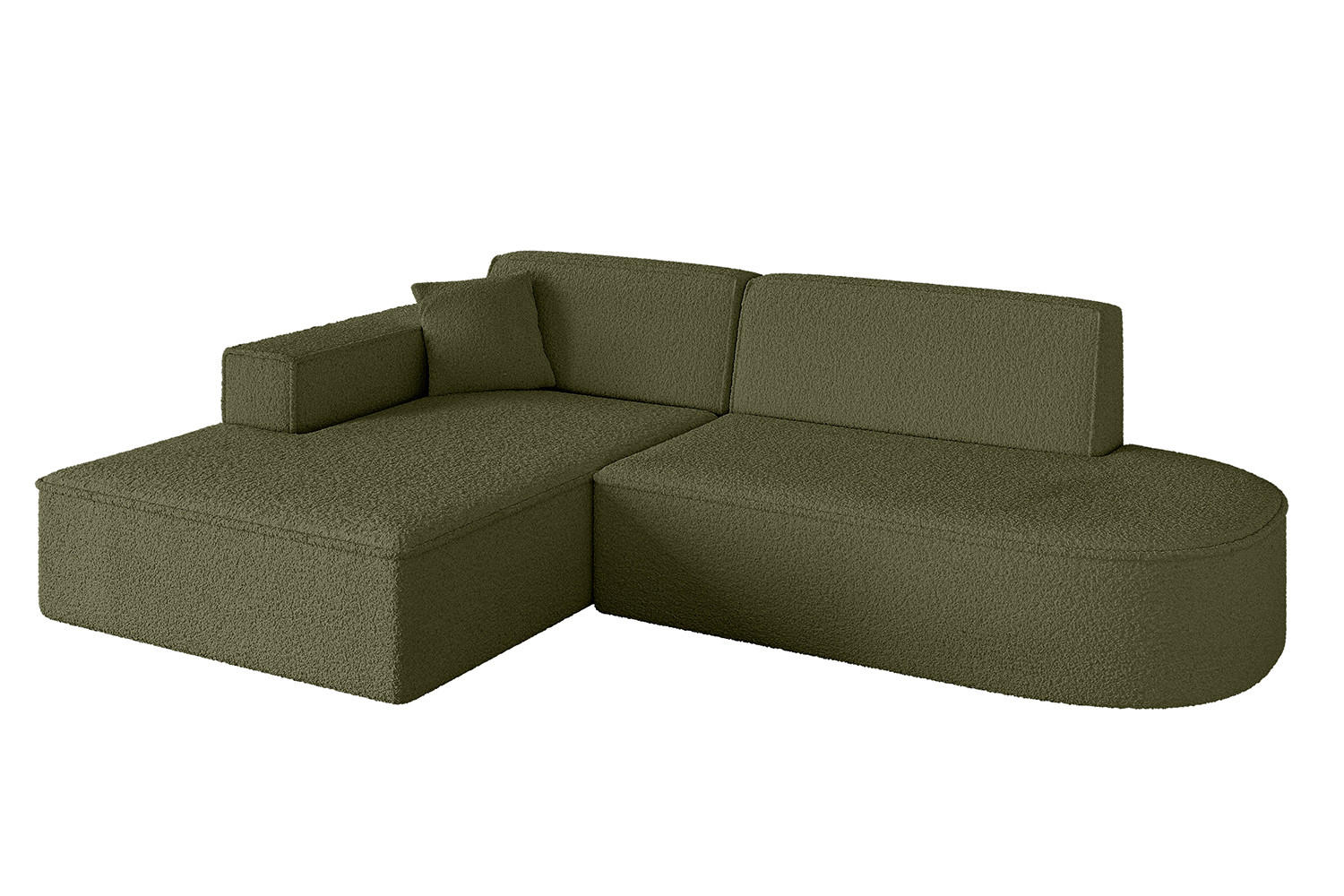 ECKSOFA Ottomane Links IREA-L1-v4 - 233x165x72,5 cm Grün - Grün, Holzwerkstoff/Textil (233/165cm) - ALTDECOR