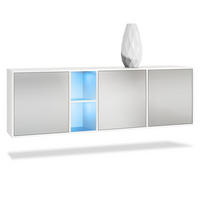 SIDEBOARD Cuba Türen in Hellgrau seidenmatt - Greige, Holzwerkstoff (182/53/35cm) - Vladon
