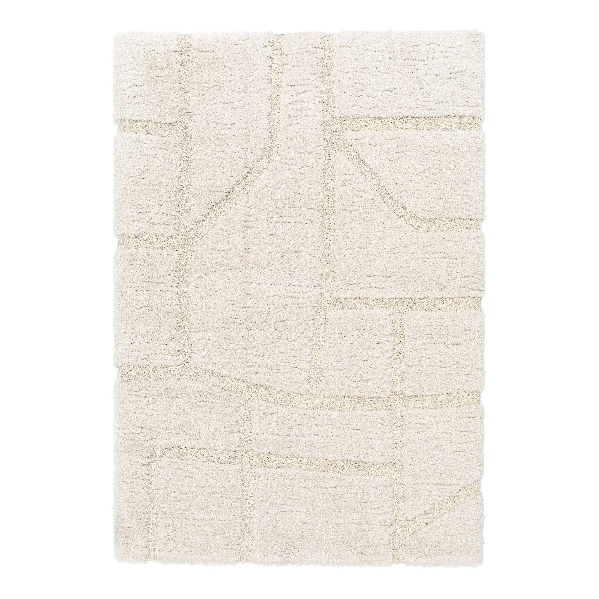 TEPPICH weich mit Relief aus recyceltem Polyester weiß - Weiß, Textil (120/170cm) - AFK Living