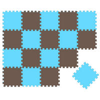 SPIELMATTE ab Null - 180/90/1 cm Puzzlematte Blau - Multicolor, Kunststoff (30/30cm) - Littletom