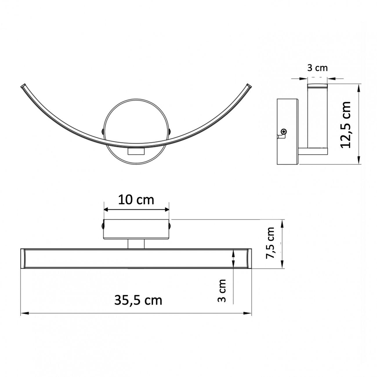 WANDLEUCHTE Film, Silber/Chrom, 35.5cm - Chromfarben, Metall (12.5/35.5/35.5cm) - KOSILUM